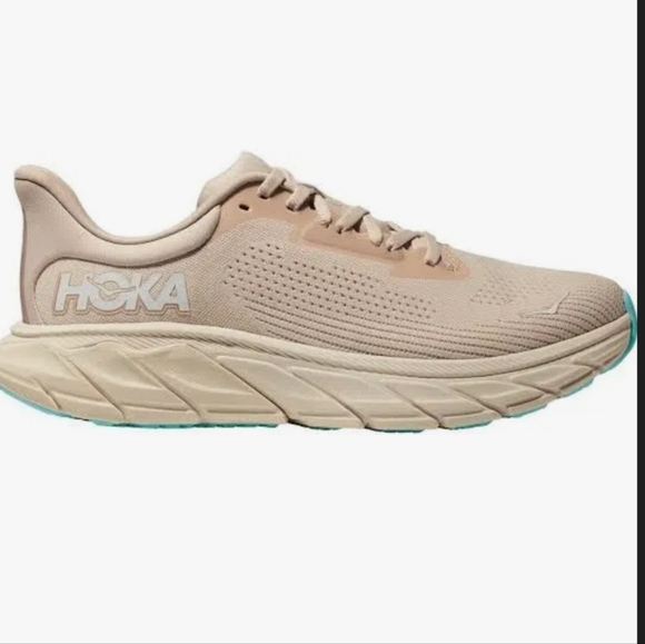Hoka Arahi 7 Tan Athletic Running Shoes - Picture 1 of 9